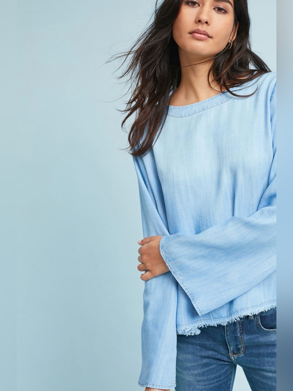 Anthropologie Cloth & Stone Button-Back Top